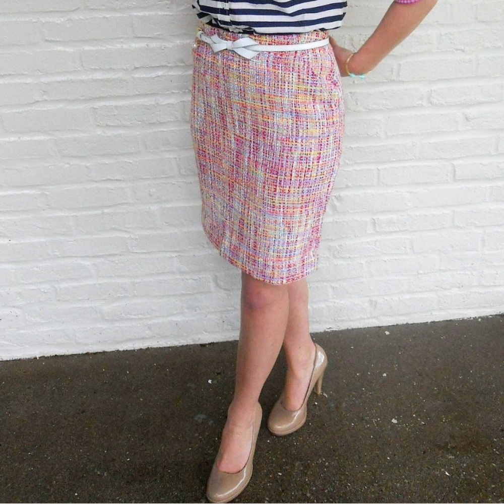 Merona Multi Coloured Tweed Pencil Skirt Size 6